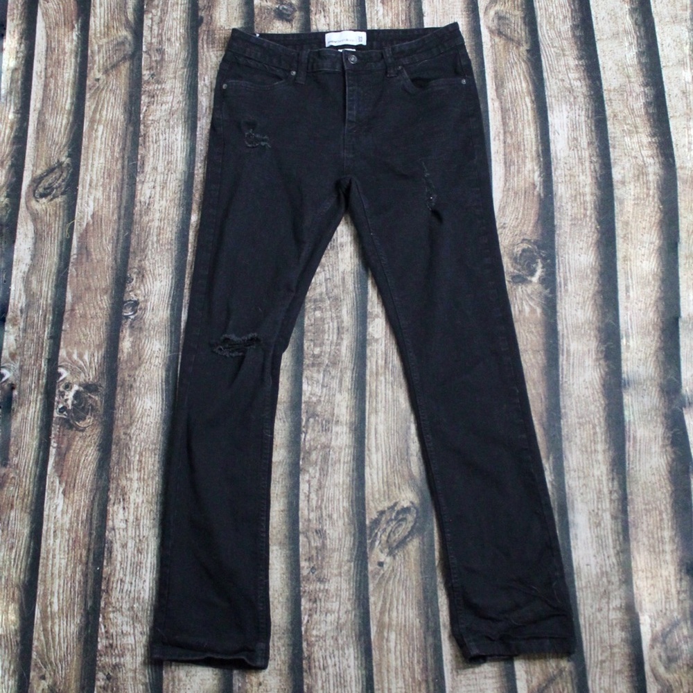 🎀5/$30 Mens Paper Denim & Cloth Distressed Black Jeans Size 32